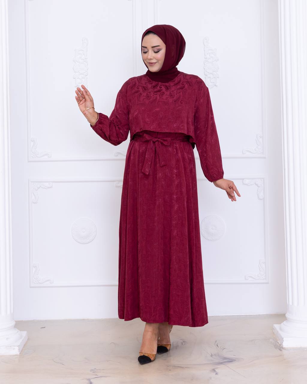 فستان ستان 01 - متجر عالم آرڤا للملابس والهدايا فستان ستان 01