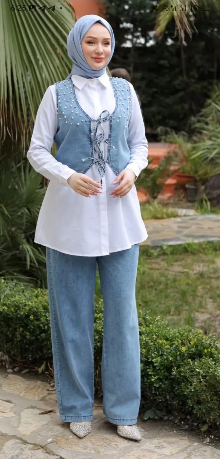 طقم جينز 008 - متجر عالم آرڤا للملابس والهدايا طقم جينز 008