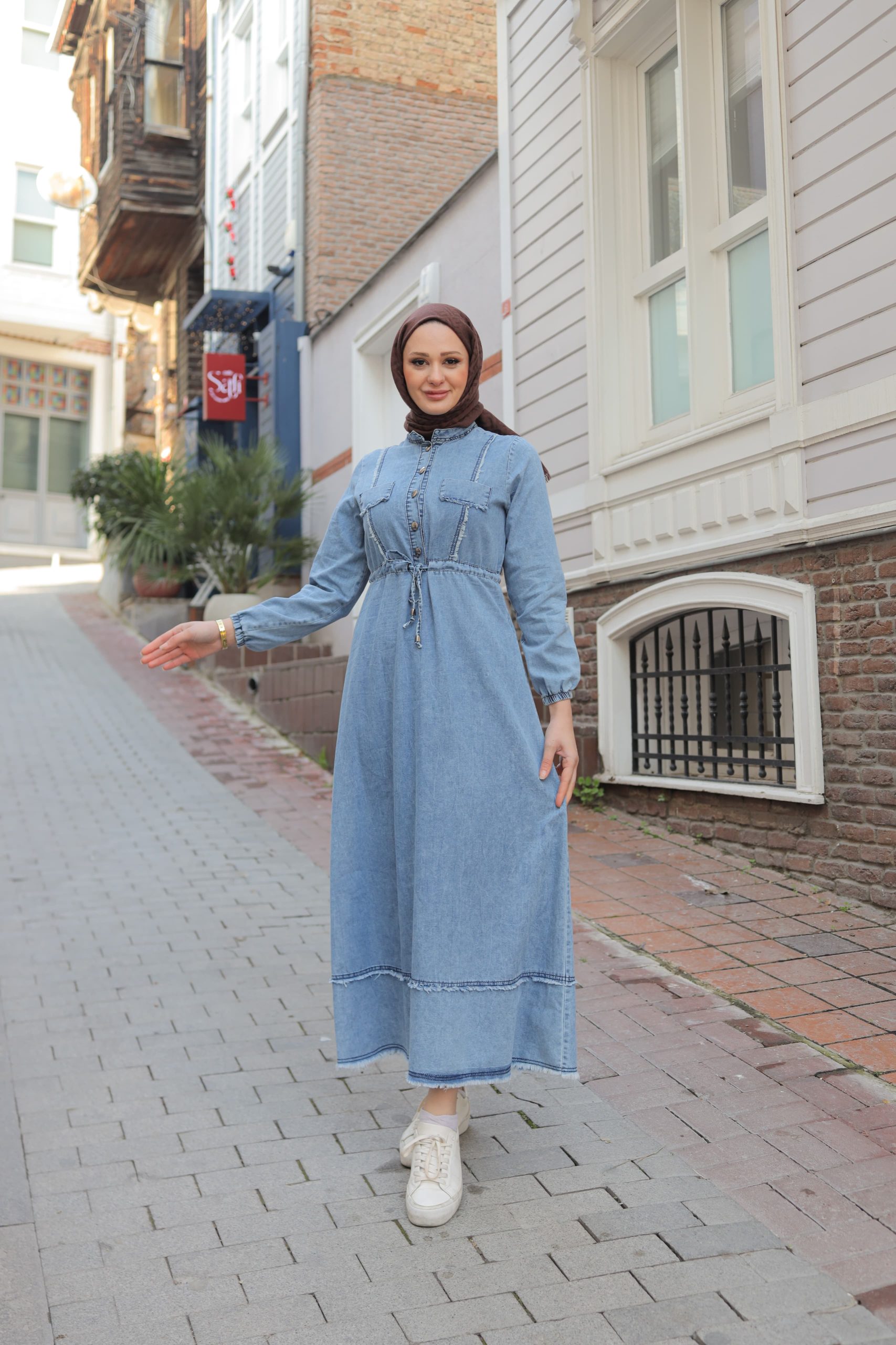 فستان جينز 01 من مس ميرا - متجر عالم آرڤا للملابس والهدايا فستان جينز 01 من مس ميرا