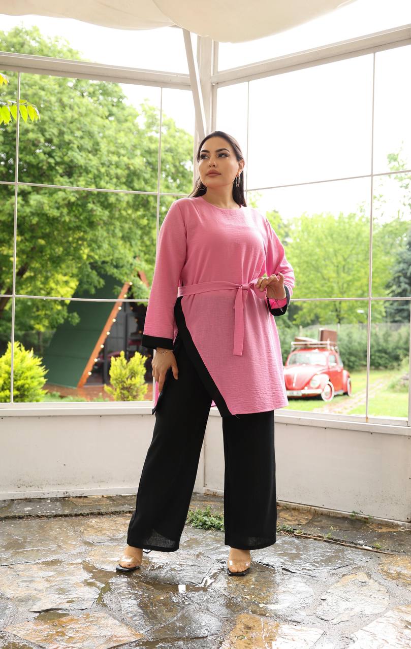 طقم بنطلون قطعتين 007 - متجر عالم آرڤا للملابس والهدايا طقم بنطلون قطعتين 007