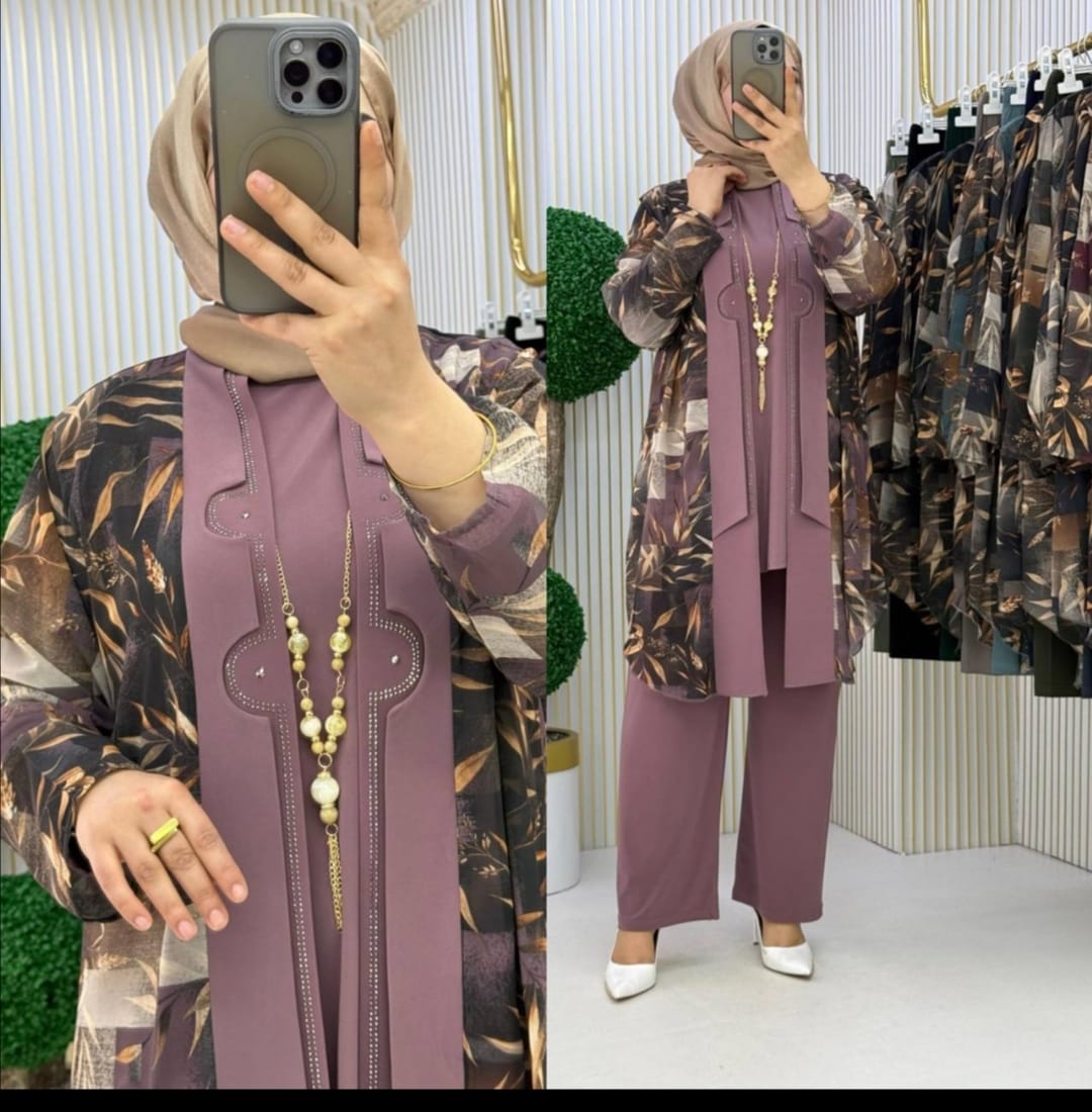 طقم دام بنطلون 3 قطع - متجر عالم آرڤا للملابس والهدايا طقم دام بنطلون 3 قطع