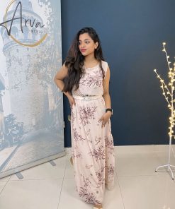 فستان شيفون نص كم