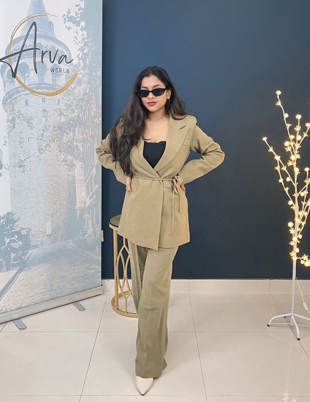 طقم بنطلون لينين 04 - متجر عالم آرڤا للملابس والهدايا طقم بنطلون لينين 04