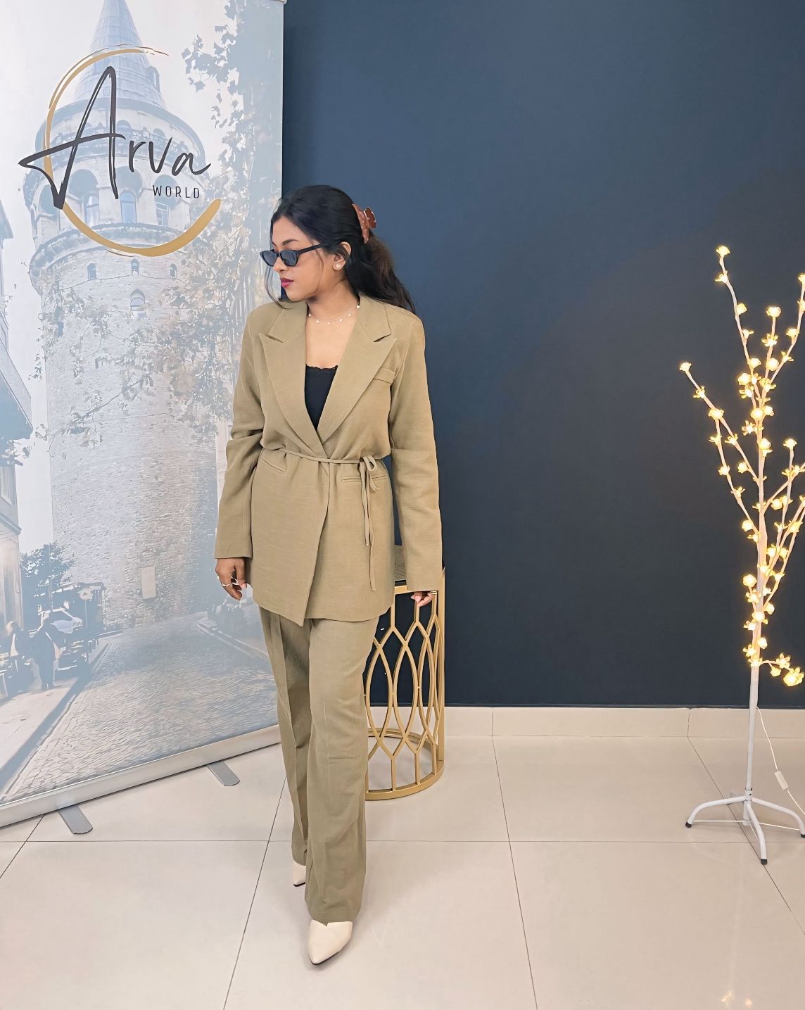 طقم بنطلون لينين 04 - متجر عالم آرڤا للملابس والهدايا طقم بنطلون لينين 04